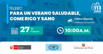  Capacitación online gratis "Para un verano saludable, come rico y sano"  del Hospital de Supe - LERD