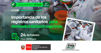 Capacitación online "Importancia de los Registros sanitarios para derivados lácteos caprinos" del INIA