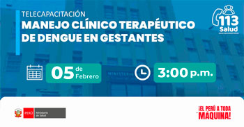 Capacitación online "Manejo clínico terapéutico de dengue en población gestante" del MINSA