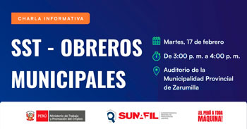 Charla presencial "Seguridad y Salud en el Trabajo - Obreros municipales" de la Sunafil