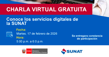 Charla online gratis "Conoce los servicios digitales de la SUNAT" 