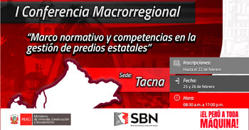 Conferencia presencial "Marco normativo y competencias en la gestión de predios estatales" de la SBN