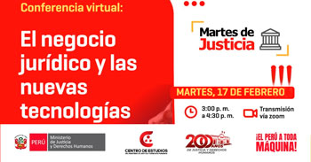 Conferencia online "El negocio jurídico y las nuevas tecnologías" del MINJUSDH