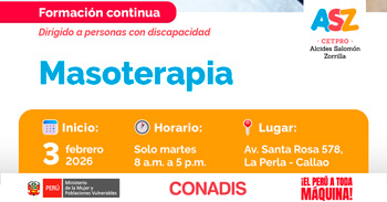  Curso presencial gratis "Masoterapia" del MIMP