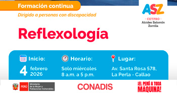  Curso presencial gratis "Reflexología" del MIMP