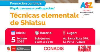 Curso presencial gratis "Técnicas elementales de Shiatsu" del MIMP