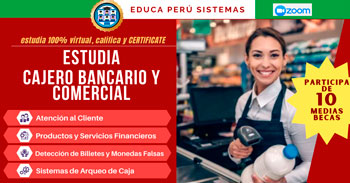  Curso online gratis: "CAJERO BANCARIO Y COMERCIAL EN BANCOS, EMPRESAS, ENTIDADES FINANCIERAS" 