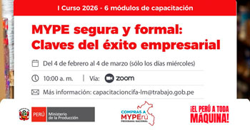 Curso online gratis con certificado "MYPE segura y formal: Claves del éxito empresarial" del MTPE