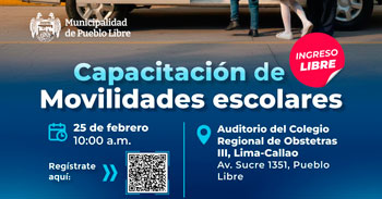 Capacitación presencial gratis "Movilidades Escolares" de la Municipalidad de Pueblo Libre