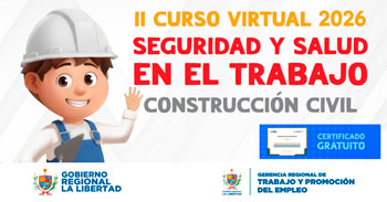  Curso online gratis "Seguridad y Salud en el Trabajo dirigido al rubro de construcción civil" 