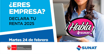 Evento online gratis "¿Eres empresa? Declara tu renta 2025" de la SUNAT