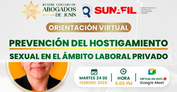  Evento online "Prevención del hostigamiento sexual en el ámbito laboral privado"