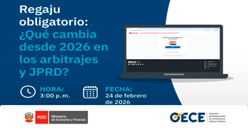 Evento online "Regaju obligatorio: ¿Qué cambia desde 2026 en los arbitrajes y JPRD?" organizado por el OECE