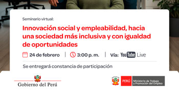 Seminario online Innovación social y empresarial, hacia una sociedad más inclusiva y con igualdad de oportunidades