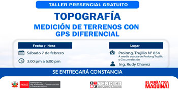 Taller presencial gratis sobre "Medición de terrenos con GPS diferencial" del Sencico Huancayo