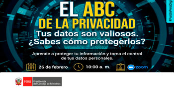  Webinar online "El ABC de la Privacidad: Tus datos son valiosos ¿Sabes cómo protegerlos?"