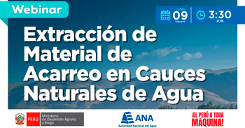 Webinar online gratis "Extracción de Material de Acarreo en Cauces Naturales de Agua" de ANA