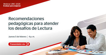 Webinar online "Recomendaciones pedagógicas para atender los desafíos de lectura" de MINEDU