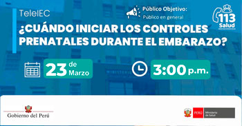 Capacitación virtual  "¿Cuándo iniciar los controles prenatales durante el embarazo?" del MINSA