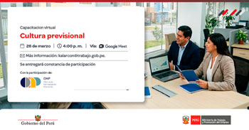 Capacitación online "Cultura previsional" MTPE