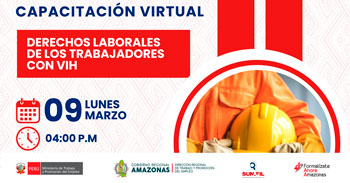 Capacitación online "Derechos laborales de los trabajadores con VIH" DRTPE Amazonas