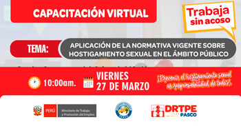  Capacitación online gratis Aplicación de la normativa vigente sobre Hostigamiento Sexual en el ámbito público