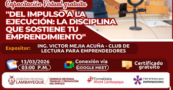  Capacitación online gratis "Del impulso a la ejecución: la disciplina que sostiene tu emprendimiento"