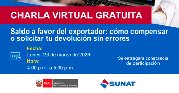 Charla online gratis "Saldo a favor del exportador: Cómo compensar o solicitar tu devolución sin errores"