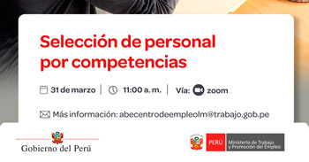  Charla online gratis "Selección de personal por competencias" del MTPE