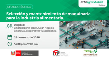  Charla online "Selección y mantenimiento de maquinaria para la industria alimentaria" 