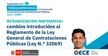 Conferencia online gratis "Actualización normativa: Cambios sustanciales de la Ley N.° 32069" del OECE