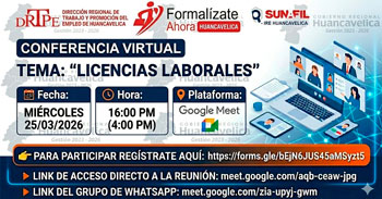 Conferencia online gratis "Licencias laborales" de la Drtpe Huancavelica