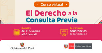 Curso virtual gratuito sobre El Derecho a la Consulta Previa del Ministerio de Cultura