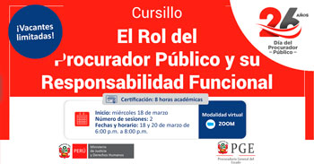 Curso online "El Rol del Procurador Público y su responsabilidad funcional" Procuraduría General del Estado