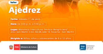 Taller presencial "Ajedrez" de la BIBLIOTECA NACIONAL