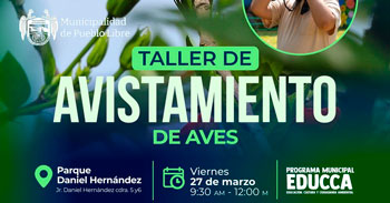 Taller presencial gratis "Avistamiento de aves" de la Municipalidad de Pueblo Libre