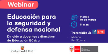 Webinar online "Educación para la seguridad y defensa nacional" de MINEDU