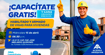Capacitación presencial gratis "Habilitado y armado de vigas para viviendas" de Aceros Arequipa