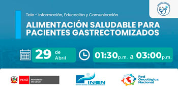 Capacitación online "Alimentación saludable para pacientes gastrectomizados" del INEN