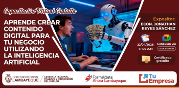  Capacitación online gratis  Aprende crear contenido digital para tu negocio utilizando la inteligencia artificial