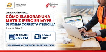  Capacitación virtual - "Cómo elaborar una Matriz IPERC en MYPE de forma correcta y sencilla" 