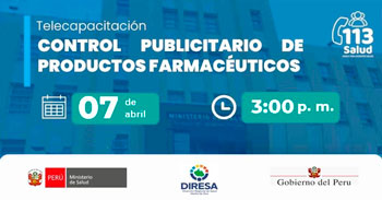 Capacitación virtual "Control publicitario de productos farmacéuticos" del MINSA