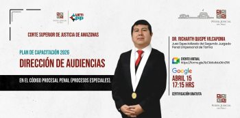 Capacitación virtual gratuita - "Dirección de Audiencias en el Código Procesal Penal (Procesos Especiales)"