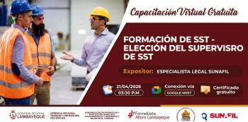  Capacitación virtual gratuita - "Formación o información de SST" GRTPE Lambayeque