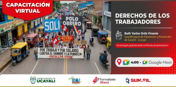 Capacitación online gratis - "Derechos de los Trabajadores" DRTPE Ucayali