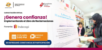  Capacitación online gratis - "Implementando el Libro de Reclamaciones" Gerencia Regional de Trabajo Arequipa