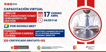 Capacitación virtual - "Libro de Reclamaciones como Herramienta de Gestión" DRTPE Amazonas