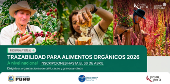  CAPACITACION VIRTUAL - "Programa de Trazabilidad para Alimentos Orgánicos 2026" DIRCETUR Puno y PROMPERÚ