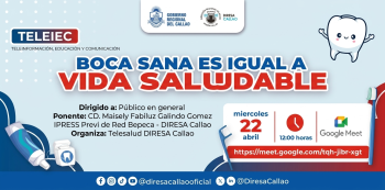  Charla virtual - "Boca sana es igual a vida saludable" Diresa Callao