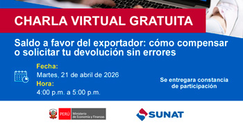 Charla online gratis "Saldo a favor del exportador: Cómo compensar o solicitar tu devolución sin errores"